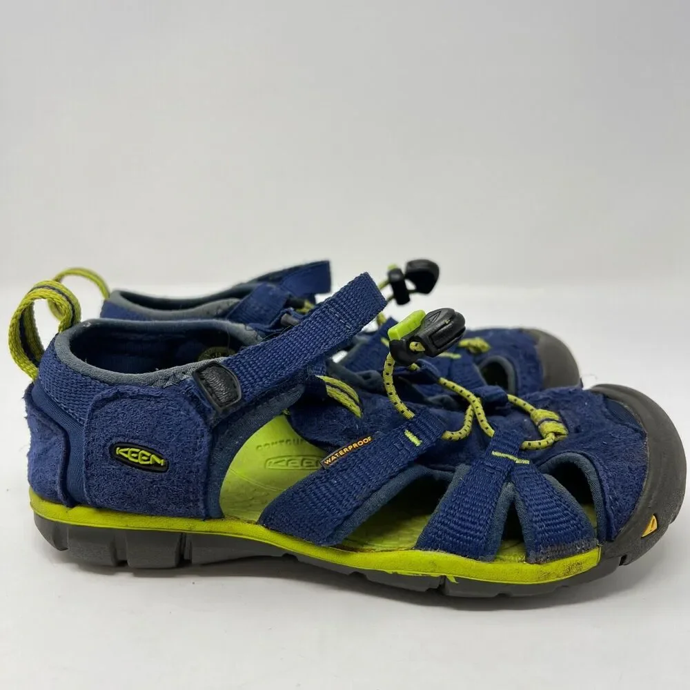 KEEN Toddler Boy Size 13 blue lime green Sandals Summer Shoes Waterproof